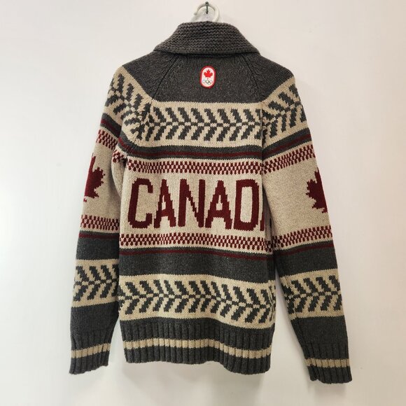 Canada Olympics Knit Sweater Hudsons Bay Mens Small Zip Up - Picture 6 of 11